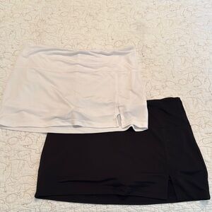 White fox White and Black mini Skorts